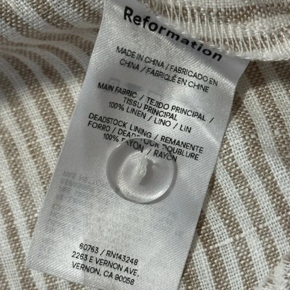 Reformation Size 4 Balia Midi Dress Sandy Stripes - Picture 9 of 11